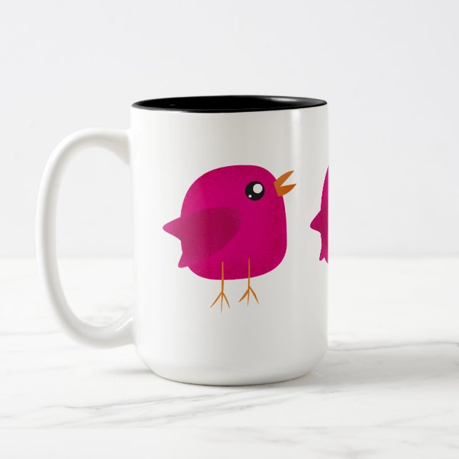 Kids cute birdy   Two-Tone coffee mug (Left)