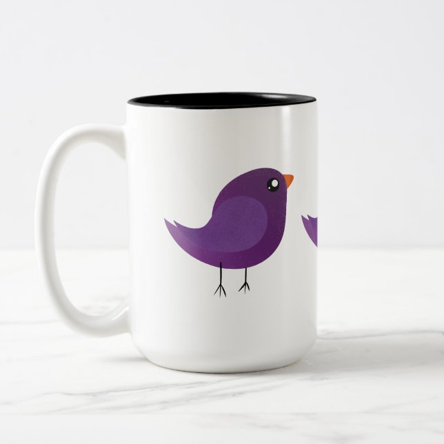 Kids cute birdy   Two-Tone coffee mug (Left)