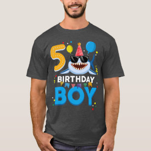 Kids Cute Birthday Boy 5 Years Old Kids 5th Birthd T-Shirt
