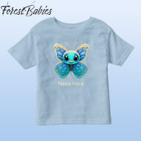 Kids Cute Blue Butterfly Whimsical Cartoon Graphic