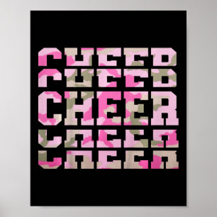 Kids Cute Camo Cheerleading For Cheerleader Squad Poster