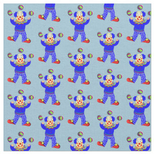 Kids Cute Cartoon Circus Clown Whimsy Fabric Print