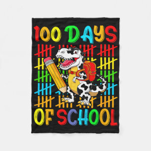 Kids Cute Dinosaur Happy 100th Day Of School Boys  Fleece Blanket