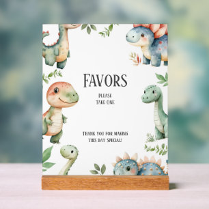 Kids Cute Dinosaur Themed Birthday Favours Sign