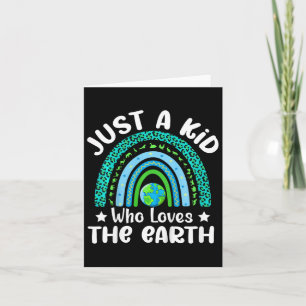 Kids Cute Earth Day Boys Rainbow Save The Earth Card