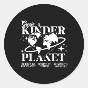 Kids Cute Earth Day Create A Kinder Planet Toddler Classic Round Sticker