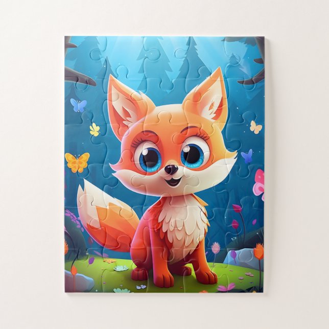 Kids Cute Fox Puzzle (Vertical)
