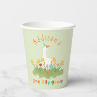 Kids Cute Fun One Silly Goose First Birthday