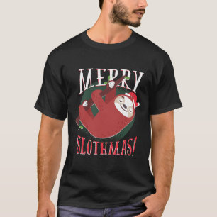 Kids Cute Funny Merry Christmas Sloth T-Shirt