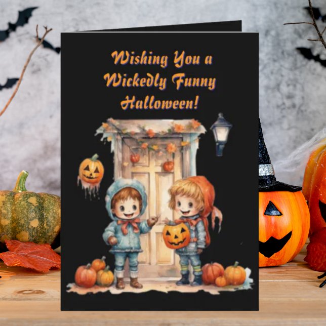 Kids Cute Funny modern photo Halloween cards (Creator Uploaded)