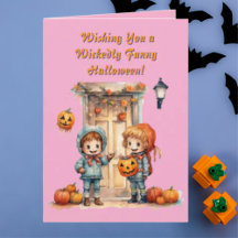 Kids Cute Funny modern photo Halloween cards