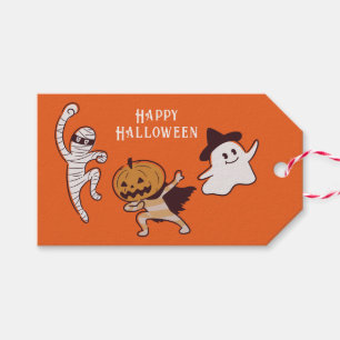 Kids Cute Ghost Happy Halloween Gift Tags