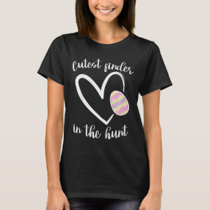 Kids Cute Girls Easter Heart Pastel Easter Egg Cut T-Shirt