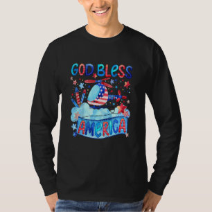 Kids Cute God Bless America Kids Helicopter For 4t T-Shirt
