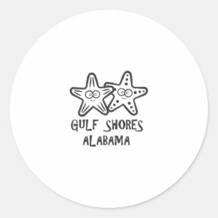 Kids Cute Gulf Shores Alama Vacation Girls Boys Classic Round Sticker