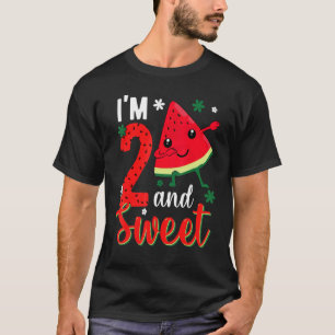 Kids Cute I'm 2 Years Old Sweet Dabbing Watermelon T-Shirt