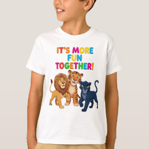 Kids Cute Jungle Animals More Fun Together T-Shirt