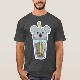 Kids Cute Kawaii Koala Bear Bubble Tea Animal Prem T-Shirt