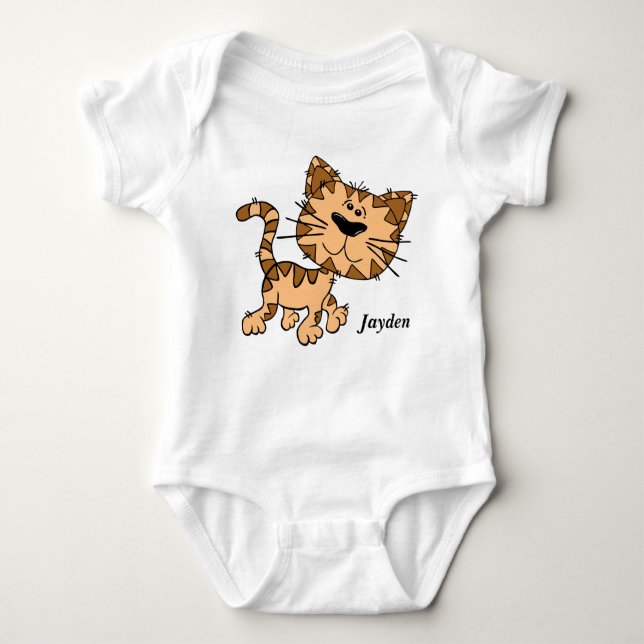 Kid's Cute Kitten Baby Bodysuit (Front)