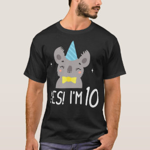 Kids Cute Koala Bear 10th Birthday 10 Year Old - Y T-Shirt