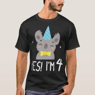 Kids Cute Koala Bear 4th Birthday 4 Year Old - Yes T-Shirt