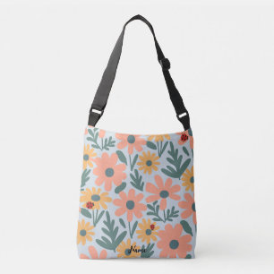 kids Cute Ladybug Polka dot Daisy Flower Pattern Crossbody Bag