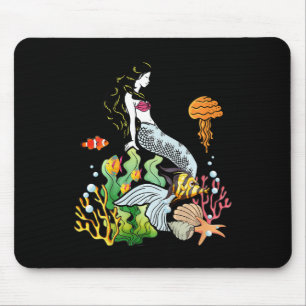 Kids Cute Mermaid Lazy Halloween Costume For Girls Mouse Pad