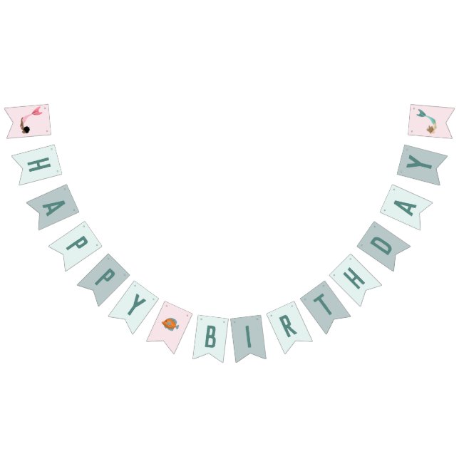 Kids Cute Mermaid Sea Girls Birthday Bunting (All)