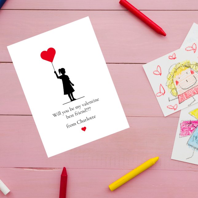  kids  cute modern simple minimal  valentines  holiday card (Creator Uploaded)