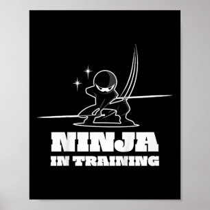 Kids Cute Ninja Warrior Martial Arts Tee For Kids Poster