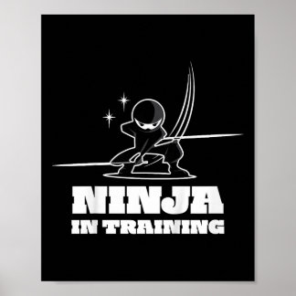 Kids Cute Ninja Warrior Martial Arts Tee For Kids Poster