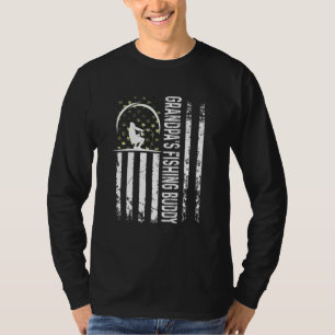 Kids Cute Patriotic Grandpa's Fishing Buddy Young T-Shirt