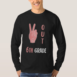 Kids Cute Peace Out 6th Grade Elementary School G T-Shirt