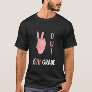 Kids Cute Peace Out 6th Grade Elementary School G T-Shirt