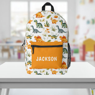 Kids Cute Personalised Dinosaur Pattern Printed Backpack