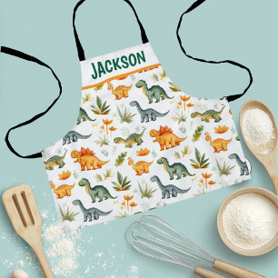Kids Cute Personalized Dinosaur Pattern Apron