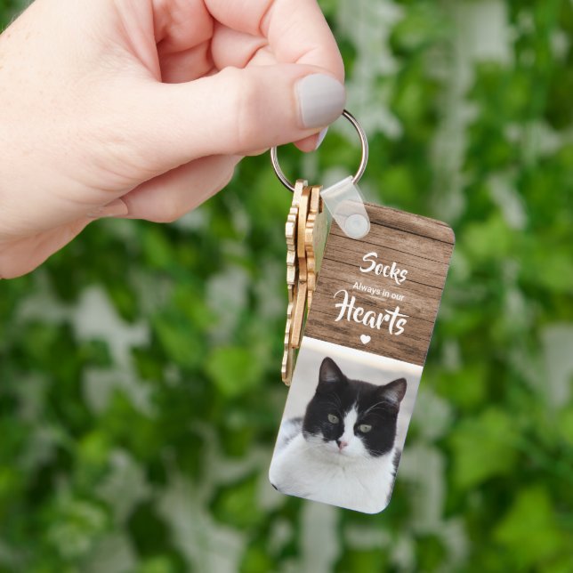 Kids Cute Photo Pet Memorial Key Ring (Hand)