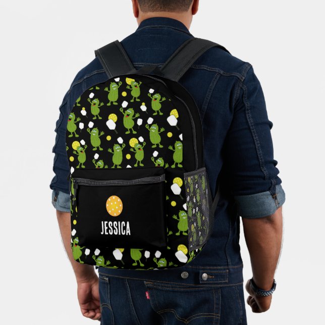Kids Cute Pickleball Players Pattern Printed Backpack (Insitu (Model))