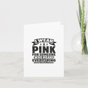 Kids Cute Pink Ribbon Family Breast Cancer Awarene Card