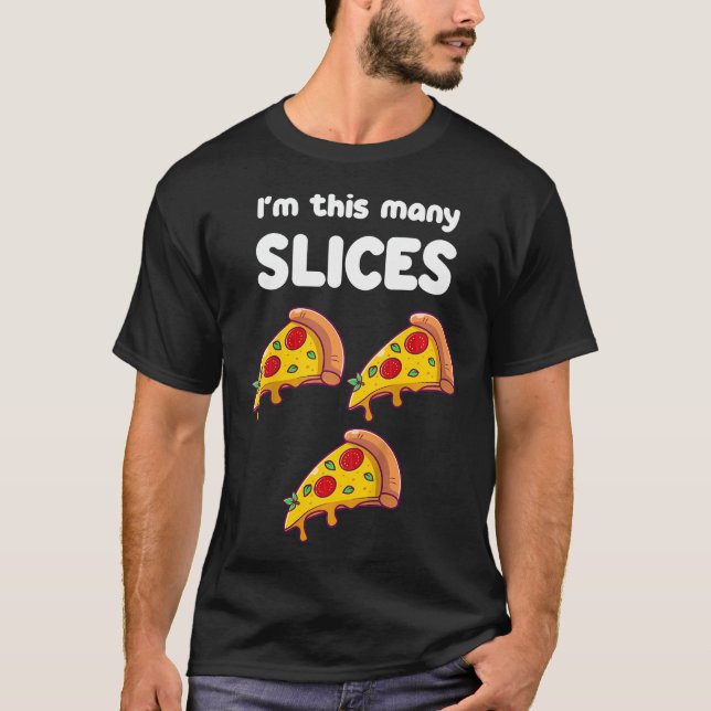Kids Cute Pizza 3rd Birthday I'm This Many Slices  T-Shirt (Front)