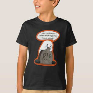 Kids Cute Scared Ghost I Hate Halloween T-Shirt