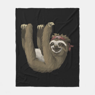 Kids Cute Sloth Retro Sloths Tee Fleece Blanket