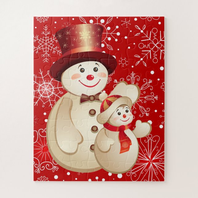 Kids Cute Snowman Puzzle (Vertical)