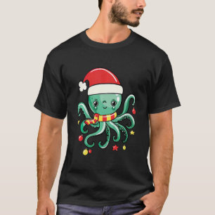 Kids Cute Squid Santa Xmas Octopus Pajama Family T-Shirt