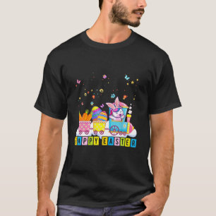 Kids Cute Unicorn Easter Day Bunny Ear Egg Hunt Tr T-Shirt