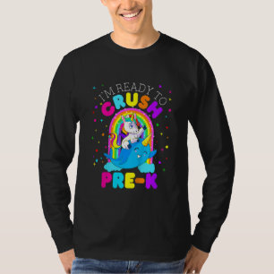 Kids Cute Unicorn Rainbow First Day Of Pre K Presc T-Shirt