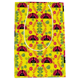 Kids Cute Whimsical ladybug Medium Gift Bag