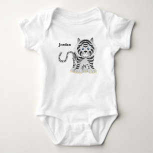 Kid's Cute White Baby Tiger Bodysuit