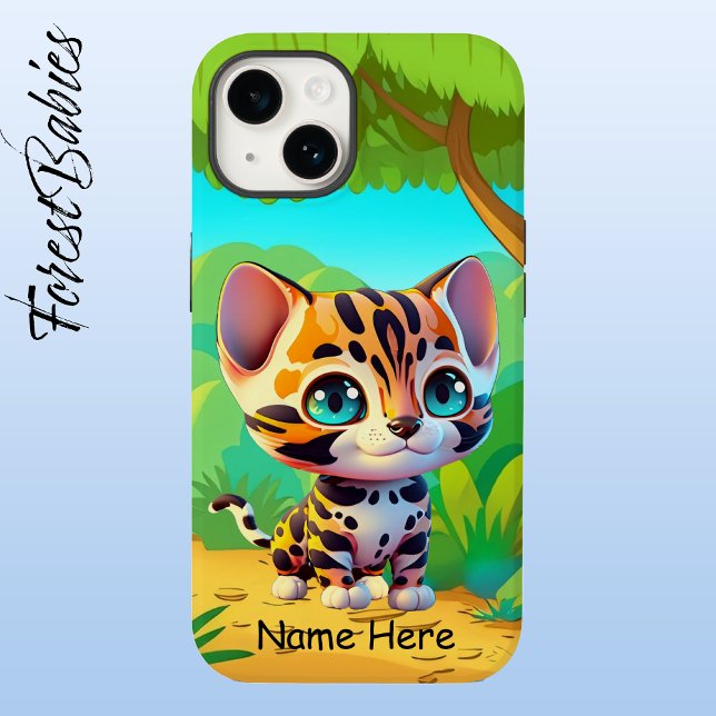 Kids Cute Wildlife Tiger Jungle Safari Cartoon Case-Mate iPhone Case (Tiger, Customizable ForestBabies Case-Mate iPhone Case)