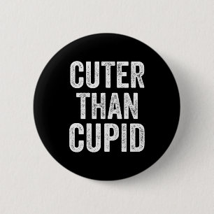 Kids Cuter Than Cupid Toddler Boy Valentines Day B 6 Cm Round Badge